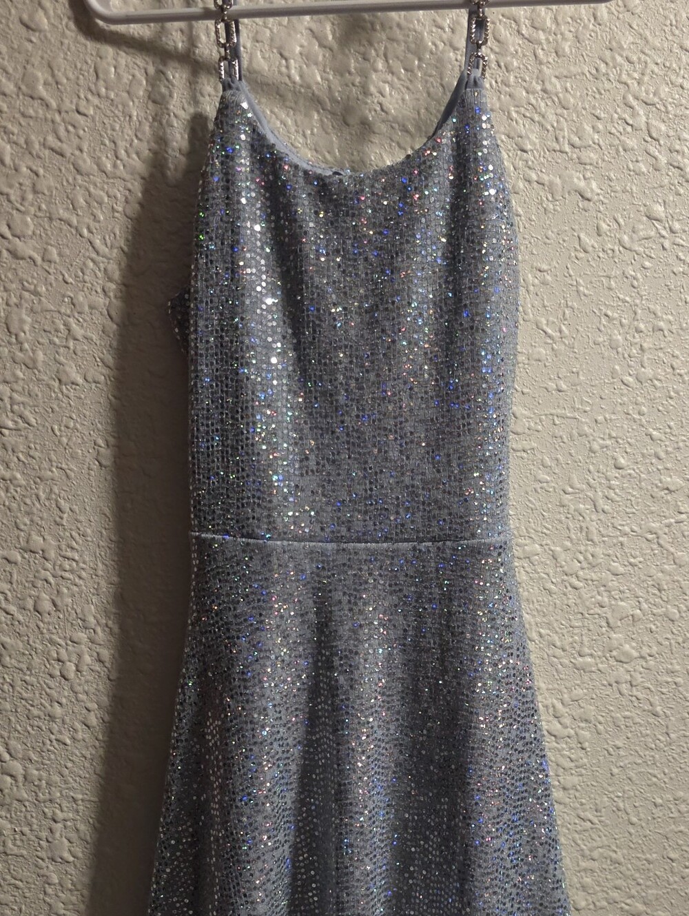 Speechless Kids brand light blue, sparkly sequin skater dress. Size 7